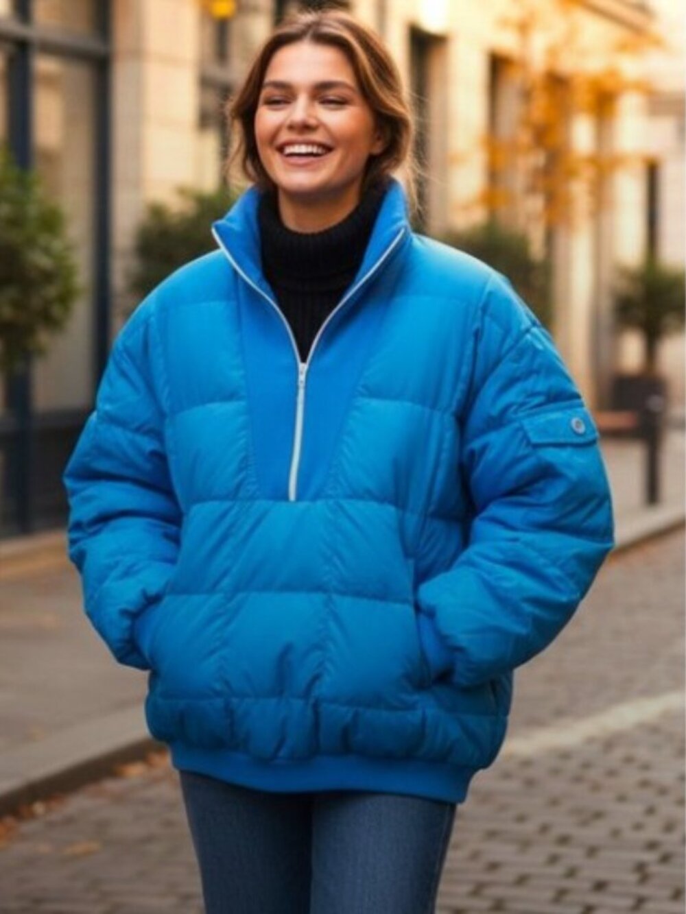 VTG Eddie Bauer Expedition Down Puffer Pullover Jacket Teal Aqua Made in Toronto